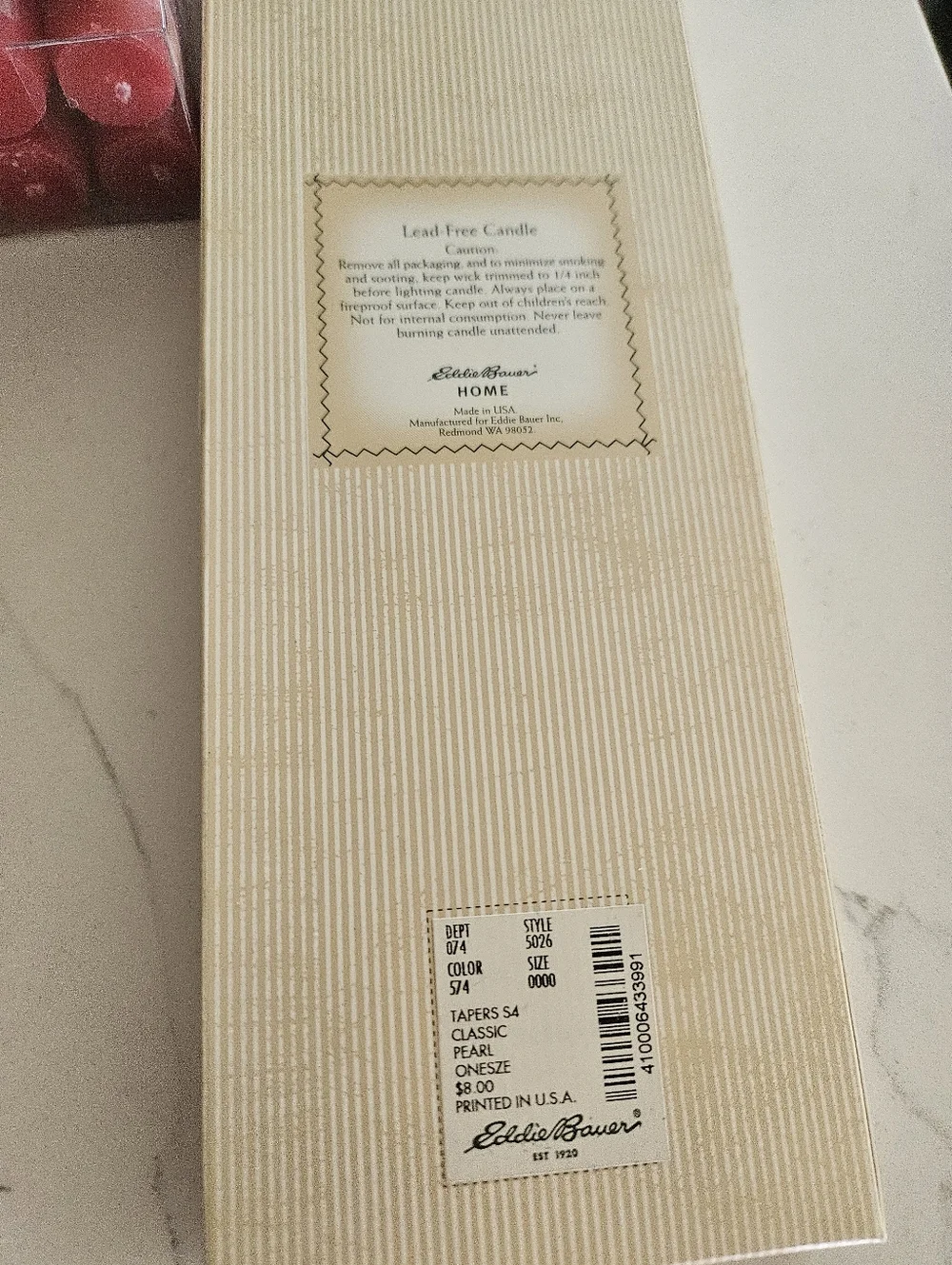 Eddie Bauer Cost Plus World Market Taper Candle Set - Red, Green, Ivory